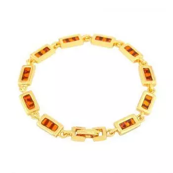 Женский браслет из камня коричневого цвета