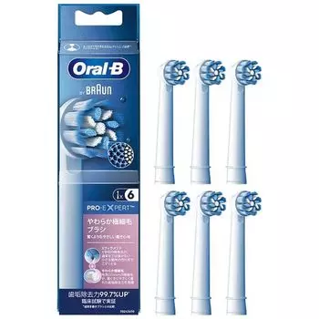 Коричневая EB60X6EL Сменная щетка Oral B для электрической мягкой экстратонкой 6 штук (белый) Зубная щетка, Щетина,