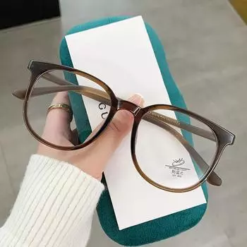 Brown Frame Glasses, Men S And Women S Tide Anti-Blue Light Glasses, Can Be Equipped With High-Degree Flat Glasses Tr1144