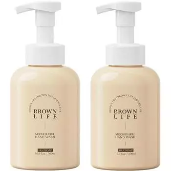 Brown Life Large Large Loosen Mochi Bubble Hand Wash Hugs, 500 мл, 2 корейских косметических средства