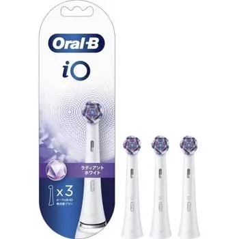 Brown Replacement Brush Oral B iO Genuine Radiant White 9 months supply (3 pieces) [For iO series] iORBWW-3