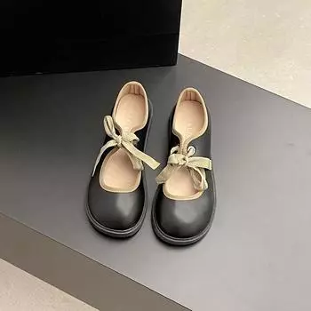 Brown thick-soled round head low heel light mouth with skirt single shoes women s spring and autumn new retro Mary Jane shoes 35