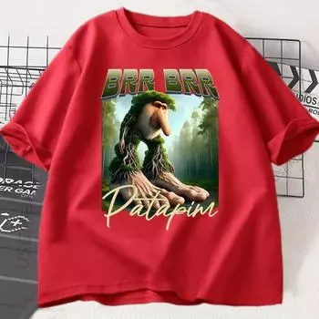 Брр Брр Патапим Футболка Смешная Итальянская Футболка с Животными Brainrot Y2k Футболки Хлопок Свободная Футболка с Коротким Рукавом Принт Футболка Футболки S