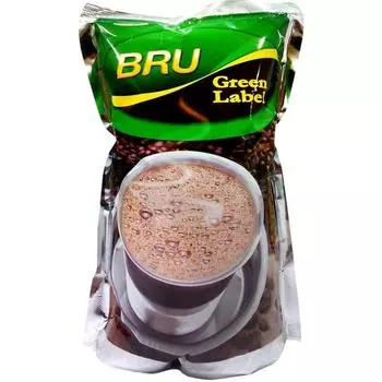 Bru Green Label молотый кофе, 500 г пакет, сумка