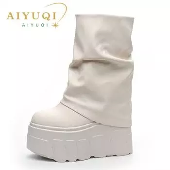 Брючные сапоги женские дизайнерские женские ботильоны трендовые сапоги на платформе с высоким каблуком женские 33