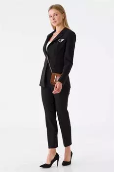 Брючный костюм на пуговицах черный USAN