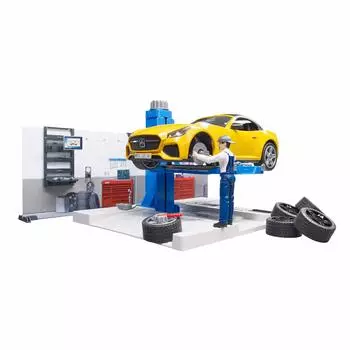 Bruder 62110 B World Car Service Желтая мастерская, жёлтый