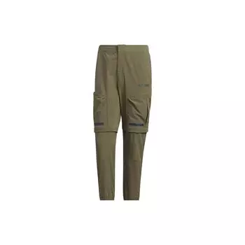 Брюки Adidas Campyx со светоотражающим логотипом бренда и манжетами на щиколотках, мужские брюки оливково-зеленого цвета IC1974 M