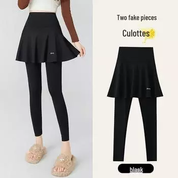 Брюки акула: Юбка-брюки с высокой талией для похудения на осень для женщин - Контроль живота, Подтяжка бедер, Настраиваемая длина. L [55-62.5 kg]