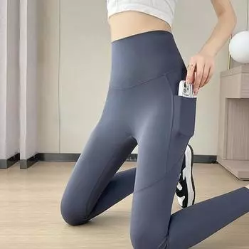 Брюки «Акула», женские новые узкие брюки с высокой талией, эластичные спортивные штаны для йоги, леггинсы M синий