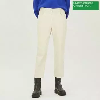 Брюки Benetton Benetton Back Banding Dying Brushed Slim Baggy Pants Badpb3361 Iv Ivory/42