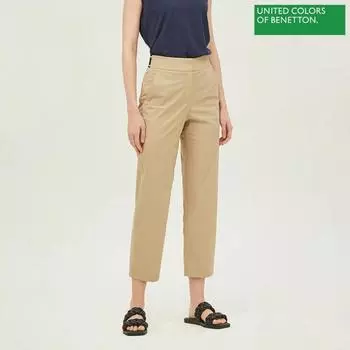Брюки Benetton Benetton с надписью и полосками Bapt93241 Be beige/42