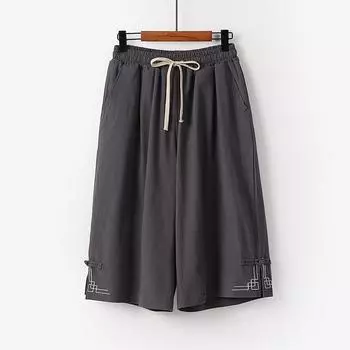 Брюки большого размера, летние мужские хлопковые высокие большие размеры, широкие льняные брюки, большие брюки для бега, мужские свободные брюки больших размеров, мужские брюки 9XL белый