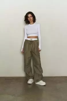 Брюки-боксеры цвета хаки с парашютом Galvin