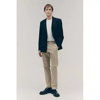 Брюки чинос HM Cotton Slim Fit бежевого цвета 28