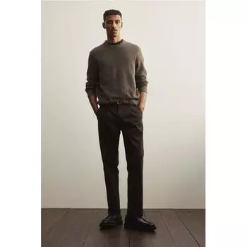 Брюки чинос HM Regular Fit Cotton, темно-коричневые 29