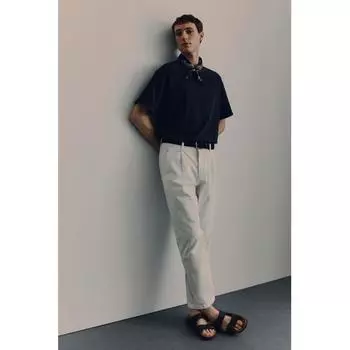 Брюки-чиносы HM Regular Fit из 9 частей хлопка, белые
