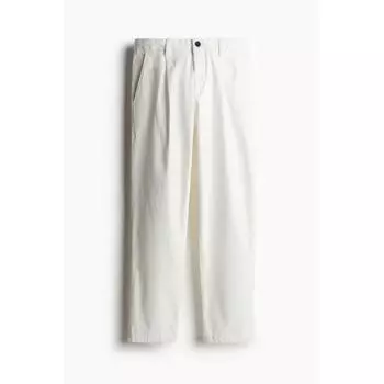 Брюки-чиносы HM Regular Fit из хлопка кремового цвета