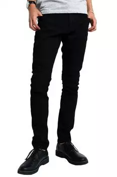 Брюки чиносы стрейч узкие обтягивающие цветные брюки черные XS размер 96560 Япония повседневные брюки японского размера [Improbes] мужские (Эквивалент XS) чёрный