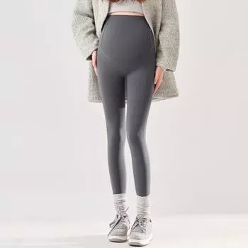 Брюки для беременных, облегающие леггинсы с высокой талией и поддержкой живота, женские нижние брюки, весна-осень, работа, отдых, йога, одежда для беременных M чёрный