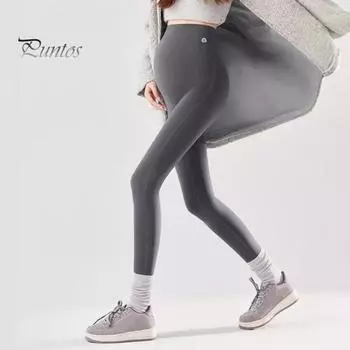 Брюки для беременных, облегающие леггинсы с высокой талией и поддержкой живота, женские нижние брюки, весна-осень, работа, отдых, йога, одежда для беременных M чёрный