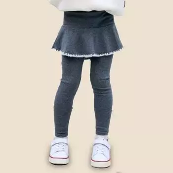 Брюки для девочек Юбка Поддельная двухкомпонентная Детская дышащая юбка Брюки Тонкие брюки для девочек Леггинсы Плиссированные мини-юбки Весна Осень 100 розовый