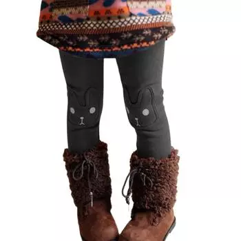 Брюки для девочек, леггинсы с вышивкой, эластичные осенне-зимние штаны 120