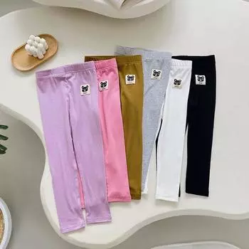 Брюки для йоги для девочек, повседневные удобные брюки с мультяшным принтом, леггинсы для спортзала 140