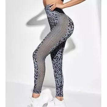 Брюки для йоги, леопардовые леггинсы с высокой талией для спортзала, женские бесшовные сетчатые спортивные леггинсы для фитнеса, спортивные женские леггинсы для бега, колготки для тренировок, спортивная одежда S разноцветный