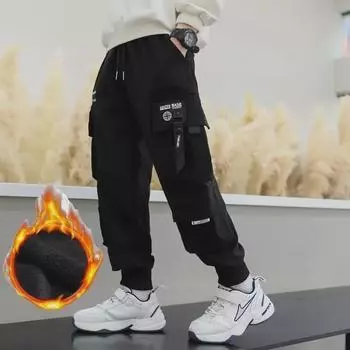 Брюки для мальчиков из бархата осень-зима: Модный корейский свободный крой 170cm