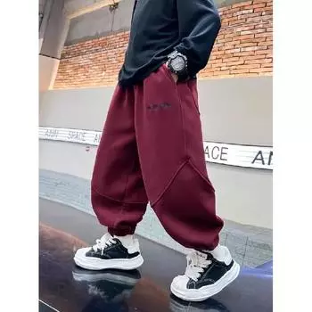 Брюки для мальчиков весна-лето-осень Брюки для детей и подростков Тонкие детские спортивные прямые брюки Модные брюки с тремя полосками Модные 120 чёрный