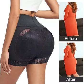Брюки для подтяжки живота женские персиковые пышные ягодицы ягодицы поддельные подтяжка ягодиц брюки большого размера тело высокая талия утягивающие трусики S чёрный