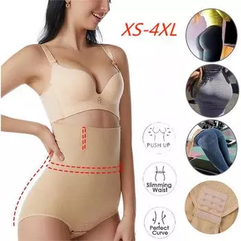 Брюки для похудения, контрольные трусики, послеродовой пояс для живота, пояс для живота, пояс с высокой талией, корсет для подтяжки ягодиц, нижнее белье, бандажное корректирующее белье XS/S чёрный