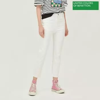 Брюки джинсовые Benetton Benetton Banding Slim Straight Badp14241 Wh white/42