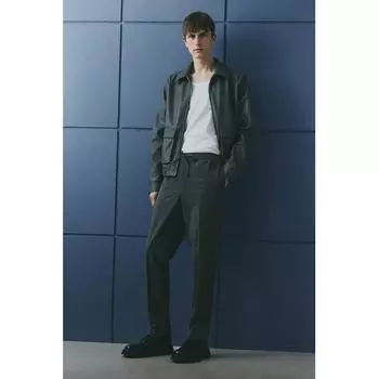 Брюки-джоггеры HM Tailored облегающего кроя темно-серого цвета XS