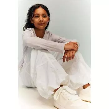 Брюки HM из нейлона с парашютом, белые 1011Y