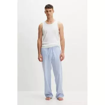 Брюки HM Poplin свободного кроя светло-голубые S