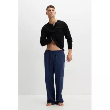 Брюки HM Poplin свободного кроя темно-синего цвета S