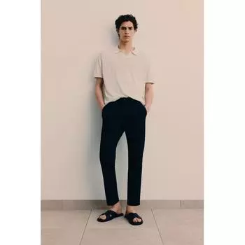 Брюки HM Slim fit из хлопка черные