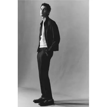 Брюки HM slim fit темно-синие 42