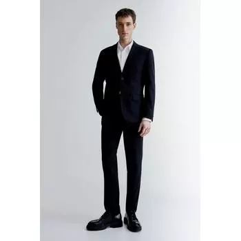 Брюки HM slim fit темно-синие 42
