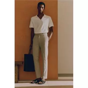 Брюки HM slimM Fit бежевого цвета 28