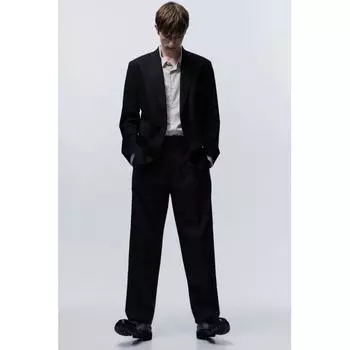 Брюки HM Suit Pants свободного кроя черного цвета 42