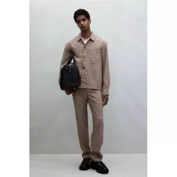 Брюки HM Suit Regular Fit бежевый меланж 28