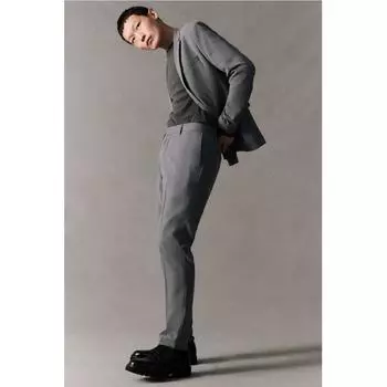 Брюки HM Suit Slim Fit Темно-серые 46
