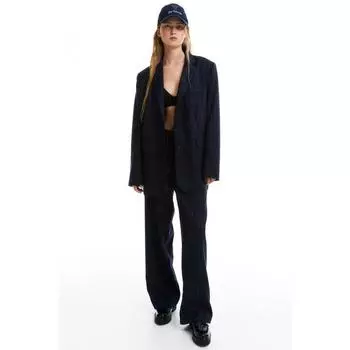 Брюки HM Tailored темно-синие в тонкую полоску 1107363019