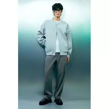 Брюки HM Waffle Textured свободного кроя темно-серые XS