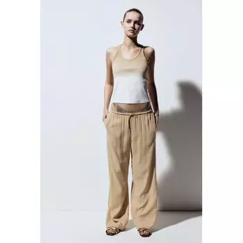 Брюки из крепа HM Бежевые