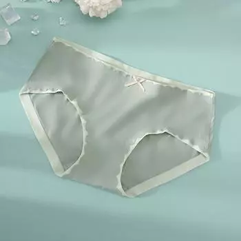 Брюки из ледяного шелка, женские графеновые штаны из чистого хлопка с промежностью, узкие женские шорты со средней талией, дышащие треугольные брюки без следов для девочек-студенток M бежевый