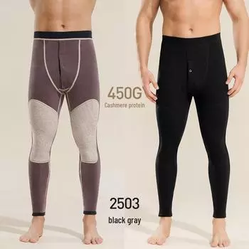 Брюки из плотного хлопкового флиса для мужчин среднего и пожилого возраста, 900 г, большой размер, 280 фунтов, зимнее тепло. 450g thickened, XXL